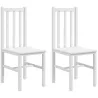 Juego de 2 Sillas de Comedor con Respaldo Alto de Listones y Estructura en Madera de Pino 38,5x47,5x99 cm Blanco - Ogal.Es