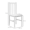 Juego de 2 Sillas de Comedor con Respaldo Alto de Listones y Estructura en Madera de Pino 38,5x47,5x99 cm Blanco - Ogal.Es