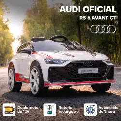 Coche Eléctrico para Niños Audi RS 6 Avant GT 12V con Mando a Distancia 2,4G Motor Doble Arranque Progresivo Sus... - Ogal.Es