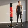 Saco de Boxeo de Pie para Adultos 156 cm con 12 Ventosas Absorción de Impactos para Kickboxing MMA Muay Thai Rojo - Ogal.Es