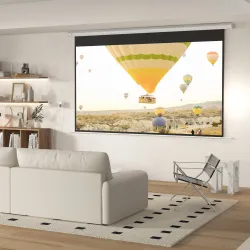 Pantalla de Proyector Eléctrica 120 Pulgadas Pantalla Proyección con Control Remoto 16:9 para Interior Exterior ... - Ogal.Es