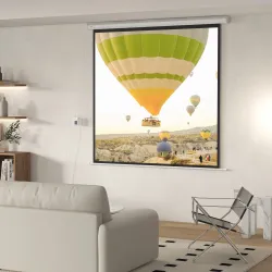Pantalla de Proyector Eléctrica 96 Pulgadas Pantalla de Proyección con Control Remoto 1:1 para Interior Exterior... - Ogal.Es