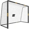 Portería de Fútbol para Jardín 300x120x200 cm con Red Estructura Metálica y Acolchada EPE Negro y Amarillo - Ogal.Es