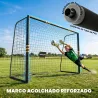 Portería de Fútbol para Jardín 300x120x200 cm con Red Estructura Metálica y Acolchada EPE Negro y Amarillo - Ogal.Es