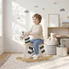 Caballito Balancín para Bebés Caballo Balancín con Base de Madera y Respaldo para Niños de 1,5 a 3 Años Negro y ... - Ogal.Es