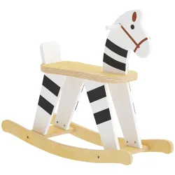 Caballito Balancín para Bebés Caballo Balancín con Base de Madera y Respaldo para Niños de 1,5 a 3 Años Negro y ... - Ogal.Es