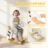 Caballito Balancín para Bebés Caballo Balancín con Base de Madera y Respaldo para Niños de 1,5 a 3 Años Negro y ... - Ogal.Es