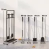 Juego de Utensilios para Chimenea de 5 Piezas de Metal con Cepillo Pala Atizador Pinzas y Soporte Negro - Ogal.Es