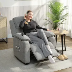 Sillón Relax Reclinable Eléctrico Motor Silencioso 2 Posiciones Memoria Reposapiés Reposacabezas Puerto USB y Bo... - Ogal.Es
