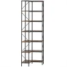 Estantería de Esquina de 7 Niveles Estantería Industrial para Dormitorio Salón Estudio 60x60x198 cm Marrón Rústico - Ogal.Es