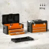 Maletín de Herramientas Resistente con 2 Cajones y Asa de Transporte Caja para Hogar y Taller Naranja - Ogal.Es