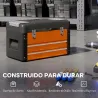 Maletín de Herramientas Resistente con 2 Cajones y Asa de Transporte Caja para Hogar y Taller Naranja - Ogal.Es