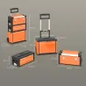 Caja de Herramientas con Ruedas Apilable Carro de Herramientas de Acero con Bandeja Mango Telescópico Naranja y ... - Ogal.Es