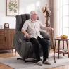 Sillón Relax Reclinable Eléctrico Levanta Personas Masaje Vibratorio y Calor Asiento Ancho USB-C USB-A Bolsillos... - Ogal.Es