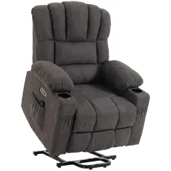 Sillón Relax Reclinable Eléctrico Levanta Personas Masaje Vibratorio y Calor Asiento Ancho USB-C USB-A Bolsillos... - Ogal.Es