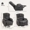 Sillón Relax Reclinable Eléctrico Levanta Personas Masaje Vibratorio y Calor Asiento Ancho USB-C USB-A Bolsillos... - Ogal.Es