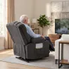 Sillón Relax Reclinable Eléctrico Levanta Personas Masaje Vibratorio y Calor Asiento Ancho USB-C USB-A Bolsillos... - Ogal.Es