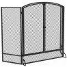 Salvachispas para Chimenea Plegable de 3 Paneles de Metal con Doble Puerta para Hogar 122x75 cm Negro - Ogal.Es