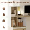 Escritorio Mesa de Oficina con 4 Estantes y Cajón Archivador A4 con Cerradura y 2 Llaves para Espacios Pequeños ... - Ogal.Es