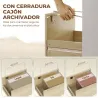Escritorio Mesa de Oficina con 4 Estantes y Cajón Archivador A4 con Cerradura y 2 Llaves para Espacios Pequeños ... - Ogal.Es
