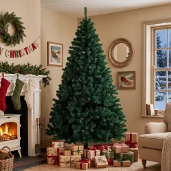 Árbol de Navidad de Abeto 230 cm con Ramas Articuladas 1300 Puntas de PVC Ignífugo Montaje Rápido Soporte de Ace... - Ogal.Es