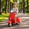 Moto Eléctrica para Niños Licencia VESPA Arranque Suave Ruedines Desmontables Luz Delantera Música, Bocina USB Rojo - Ogal.Es