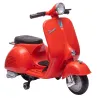 Moto Eléctrica para Niños Licencia VESPA Arranque Suave Ruedines Desmontables Luz Delantera Música, Bocina USB Rojo - Ogal.Es