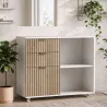 Mueble para Impresora con Ruedas 3 Cajones Barra Ajustable 2 Estantes Abiertos para Documentos Tamaño A4 Blanco ... - Ogal.Es