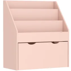 Librería Infantil de 4 Niveles Estantería para Libros Infantil con 3 Estantes y 1 Cajón con Ruedas 62,5x30x70 cm... - Ogal.Es