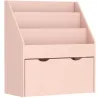 Librería Infantil de 4 Niveles Estantería para Libros Infantil con 3 Estantes y 1 Cajón con Ruedas 62,5x30x70 cm... - Ogal.Es