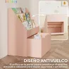 Librería Infantil de 4 Niveles Estantería para Libros Infantil con 3 Estantes y 1 Cajón con Ruedas 62,5x30x70 cm... - Ogal.Es