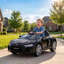 Coche Eléctrico Niños Audi R8 Spyder 12V con Mando a Distancia 2,4 G 2 Motores Arranque Suave Suspensión Trasera... - Ogal.Es
