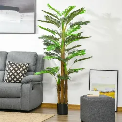 Planta Artificial Decorativa 185 cm Palmera Artificial con Maceta y Hojas para Interior Verde - Ogal.Es