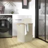 Cesto de Ropa Sucia Plegable con Tapa 80 L de Tela no Tejida 2 Compartimentos Asas 54x34x58,5 cm Beige - Ogal.Es