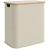 Cesto de Ropa Sucia Plegable con Tapa 80 L de Tela no Tejida 2 Compartimentos Asas 54x34x58,5 cm Beige - Ogal.Es