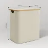 Cesto de Ropa Sucia Plegable con Tapa 80 L de Tela no Tejida 2 Compartimentos Asas 54x34x58,5 cm Beige - Ogal.Es