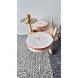 Tambor Infantil de Madera Instrumentos Musicales Montessori con Platillo Raspador y 2 Baquetas para 18 Meses a 6... - Ogal.Es