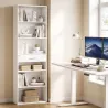 Estantería para Libros Alta y Estrecha Librería de 7 Niveles con Cajón 6 Compartimentos Abiertos 60x24x182 cm Bl... - Ogal.Es