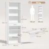 Estantería para Libros Alta y Estrecha Librería de 7 Niveles con Cajón 6 Compartimentos Abiertos 60x24x182 cm Bl... - Ogal.Es