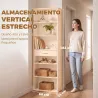 Estantería para Libros Alta y Estrecha Librería de 7 Niveles con Cajón 6 Compartimentos Abiertos 60x24x182 cm Bl... - Ogal.Es