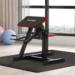 Máquina de Bíceps y Tríceps 2 en 1 Banco de Curl Predicador con Asiento Ajustable en Altura para Gimnasio Casa - Ogal.Es