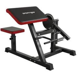 Máquina de Bíceps y Tríceps 2 en 1 Banco de Curl Predicador con Asiento Ajustable en Altura para Gimnasio Casa - Ogal.Es
