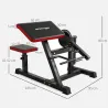 Máquina de Bíceps y Tríceps 2 en 1 Banco de Curl Predicador con Asiento Ajustable en Altura para Gimnasio Casa - Ogal.Es