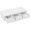 Elevador Monitor, Soporte para Monitor Escritorio con 3 Cajones para PC Portátil 51x24x13 cm Blanco - Ogal.Es