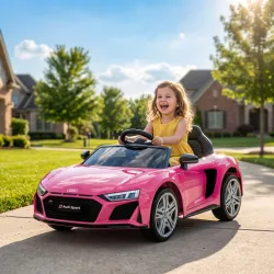 Coche Eléctrico Niños Audi R8 Spyder 12V con Mando a Distancia 2,4 G 2 Motores Arranque Suave Suspensión Trasera... - Ogal.Es