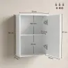 Armario de Baño de Pared Puerta con Cierre Suave Estante Ajustable para Cocina Lavadero 30x14x50 cm Blanco - Ogal.Es
