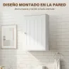Armario de Baño de Pared Puerta con Cierre Suave Estante Ajustable para Cocina Lavadero 30x14x50 cm Blanco - Ogal.Es