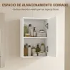 Armario de Baño de Pared Puerta con Cierre Suave Estante Ajustable para Cocina Lavadero 30x14x50 cm Blanco - Ogal.Es