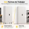 Armario de Herramientas de Acero 180 cm con Ruedas Extraíbles Estantes Ajustables Carga 250 kg para Garaje Blanco - Ogal.Es