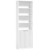 Librería Alta y Estrecha de 6 Niveles con 4 Compartimentos Abiertos Estante Ajustable Cierres Magnéticos Blanco - Ogal.Es